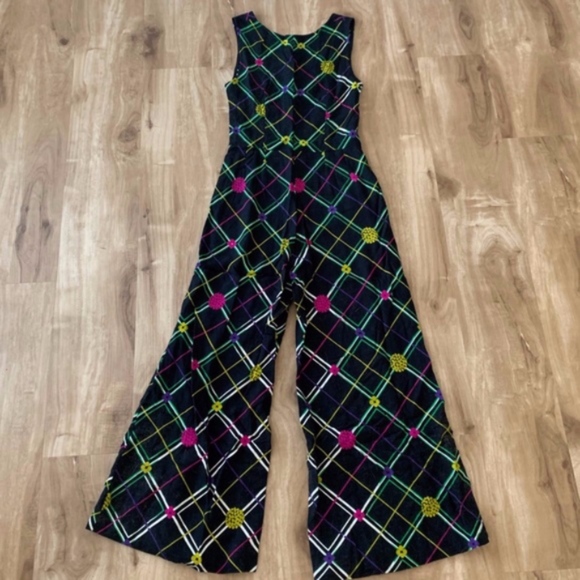 Vintage Pants - 1970s 70s Vintage Disco Glam Abstract Jumpsuit